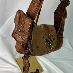Diesel Tan Studded Crossbody Bag